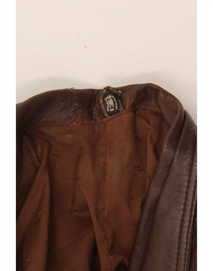 Vintage Damen Lederjacke UK 14 Mittelbraun