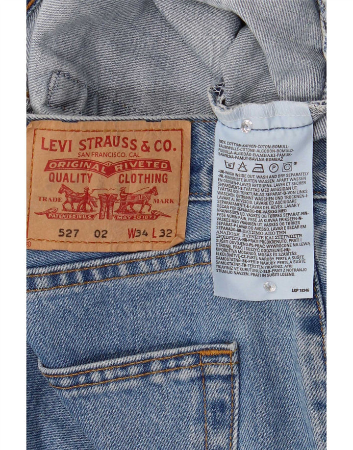 Levi's Herren 527 Bootcut Jeans W34 L32 Blaue Baumwolle