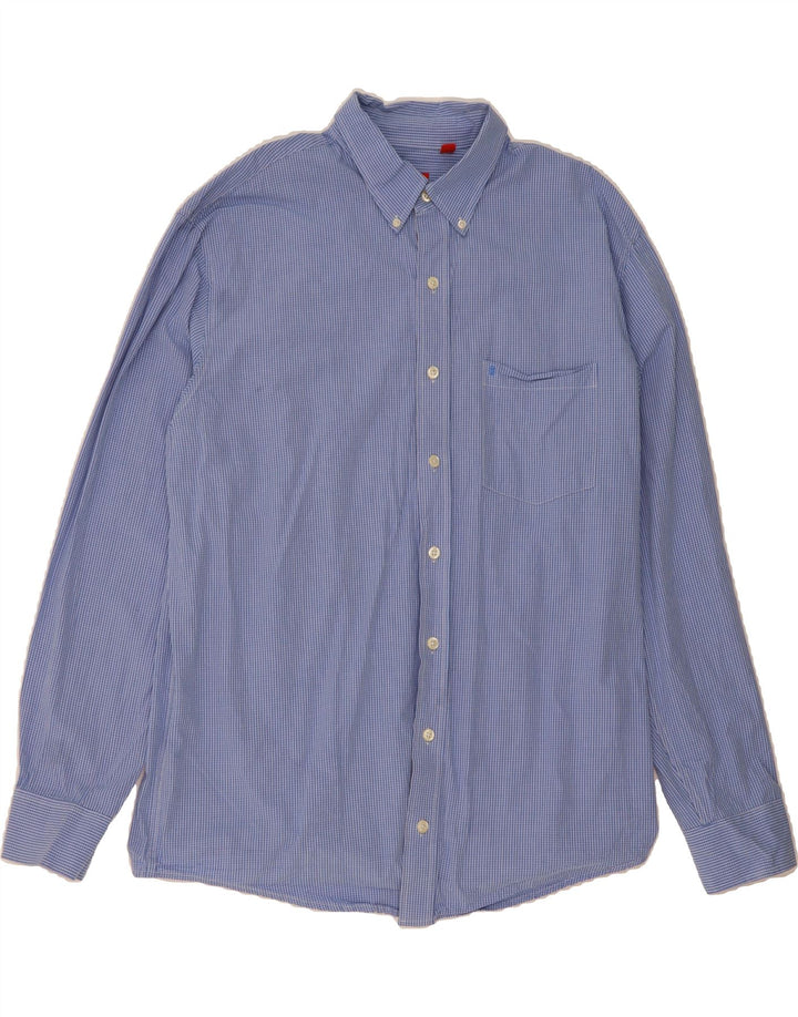 IZOD Mens Tall Shirt XL Blue Check Cotton Vintage Izod and Second-Hand Izod from Messina Hembry 