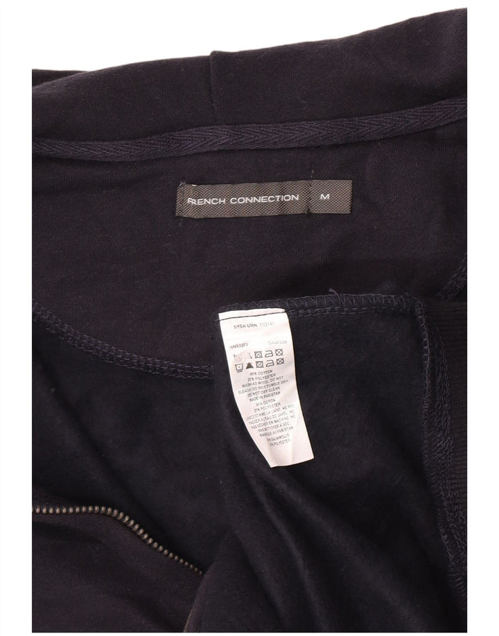 French Connection Herren-Kapuzenpullover mit Reißverschluss, mittlere marineblaue Baumwolle