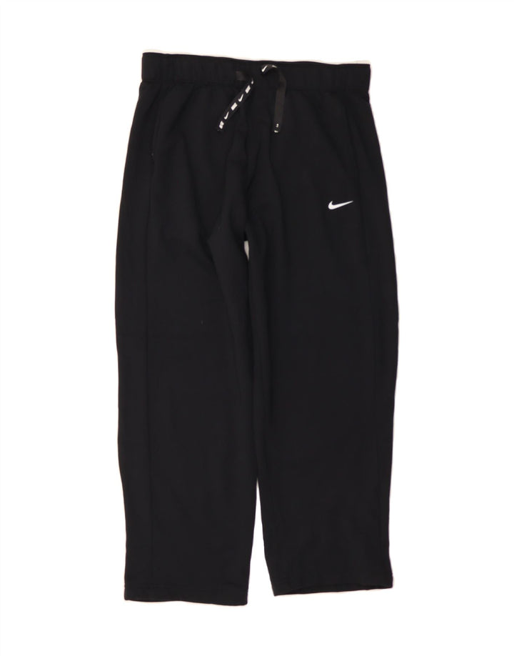 NIKE Womens Crop Tracksuit Trousers UK 12 Medium  Black Polyester Vintage Nike and Second-Hand Nike from Messina Hembry 