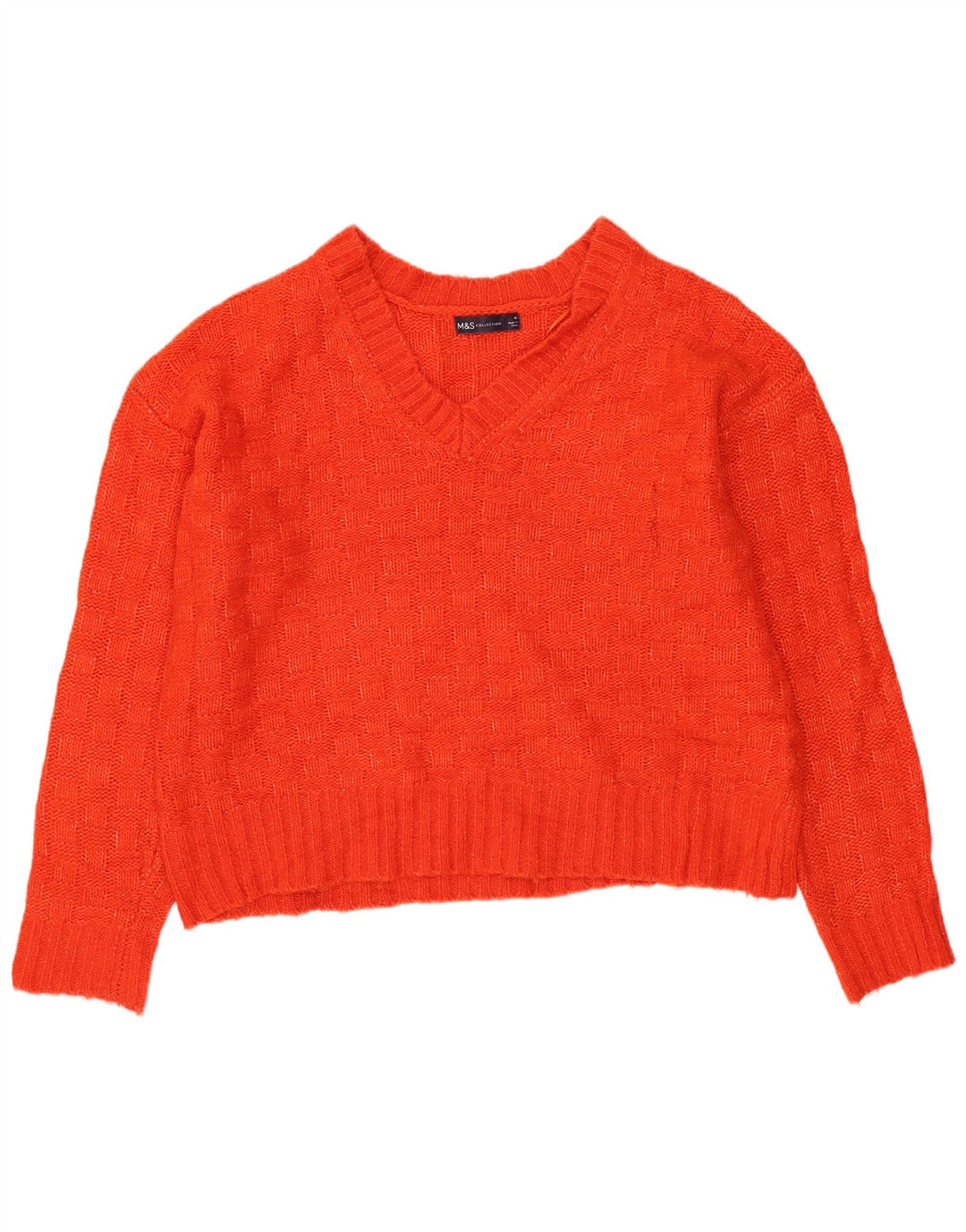 Marks & Spencer Damen-Pullover in Übergröße mit V-Ausschnitt, Gr. 14, Mittelrot