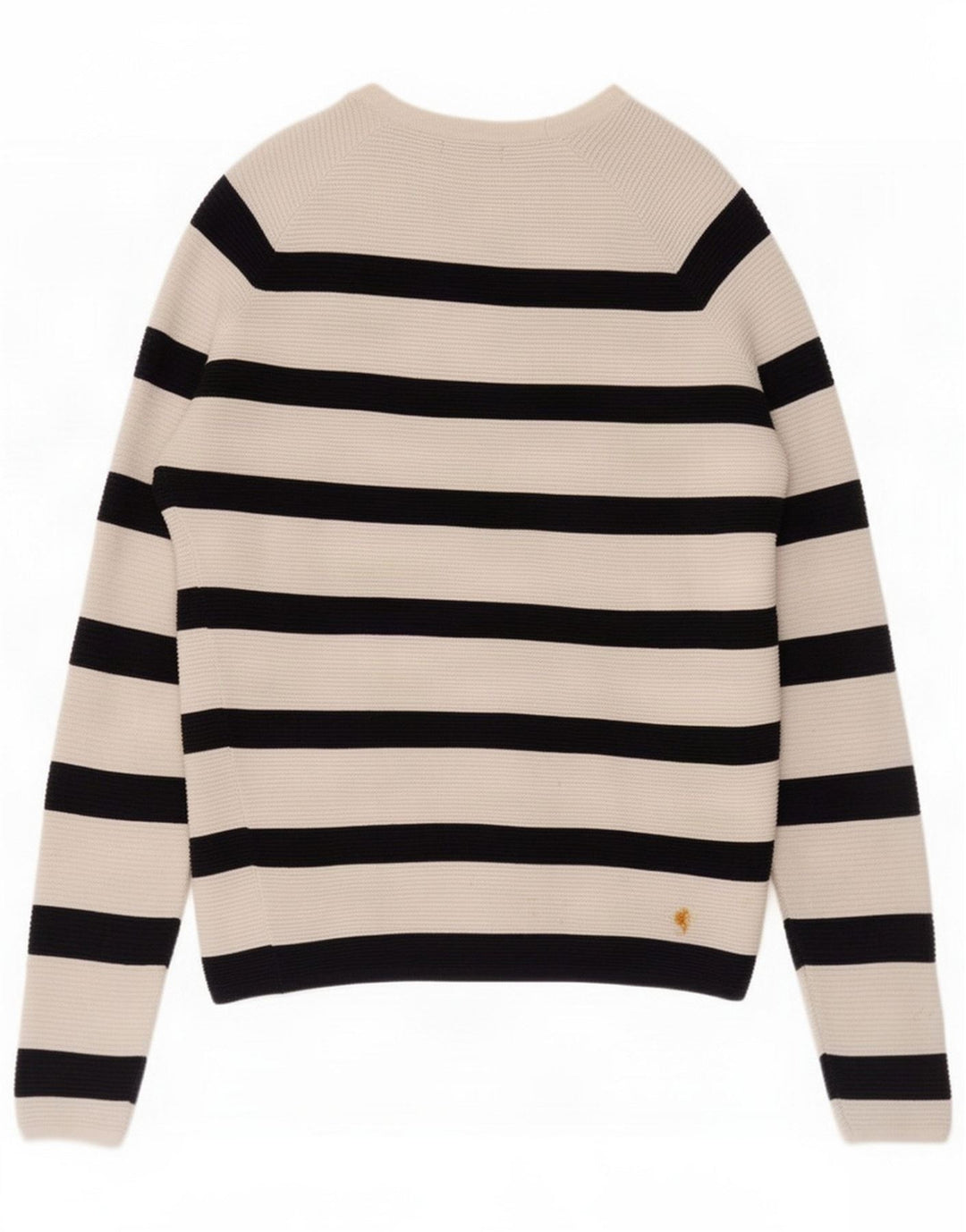 Zara Herren-Pullover mit Rundhalsausschnitt, mittelweiß gestreift