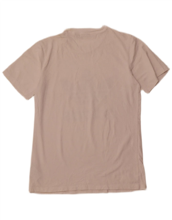 ADIDAS Damen Grafik T-Shirt Top UK 10 Small Weiße Baumwolle