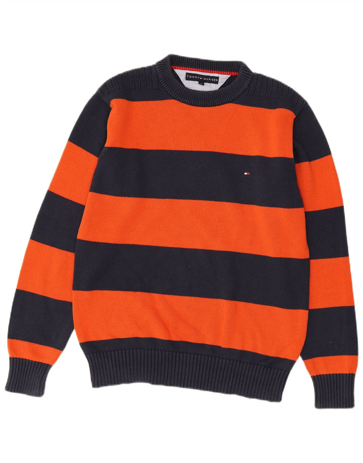 Tommy Hilfiger Herren-Pullover mit Rundhalsausschnitt, mittlerer Marineblau-Farbblock