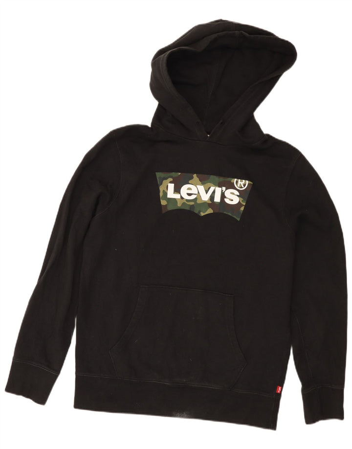 Levi's Herren-Kapuzenpullover mit Grafik, Größe S, schwarze Baumwolle