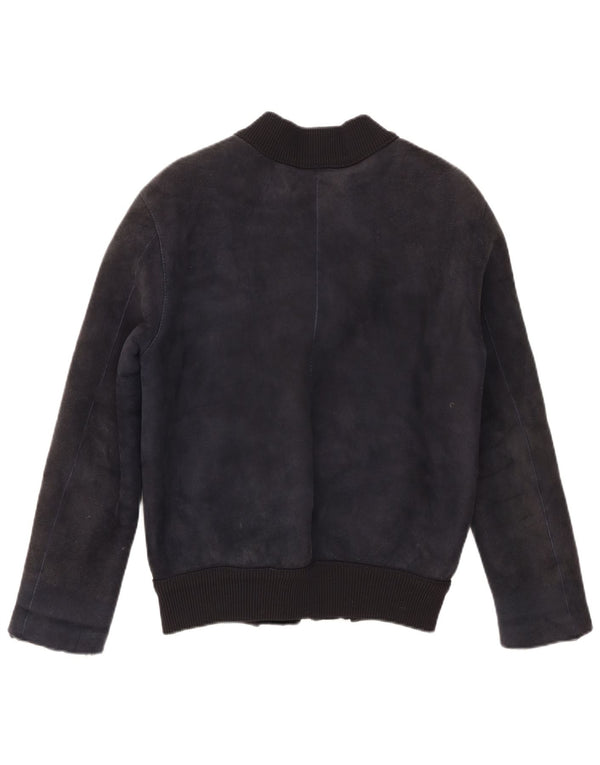CPL1953 Damen Bomber-Lammfelljacke UK 20 2XL Marineblaues Lammfell