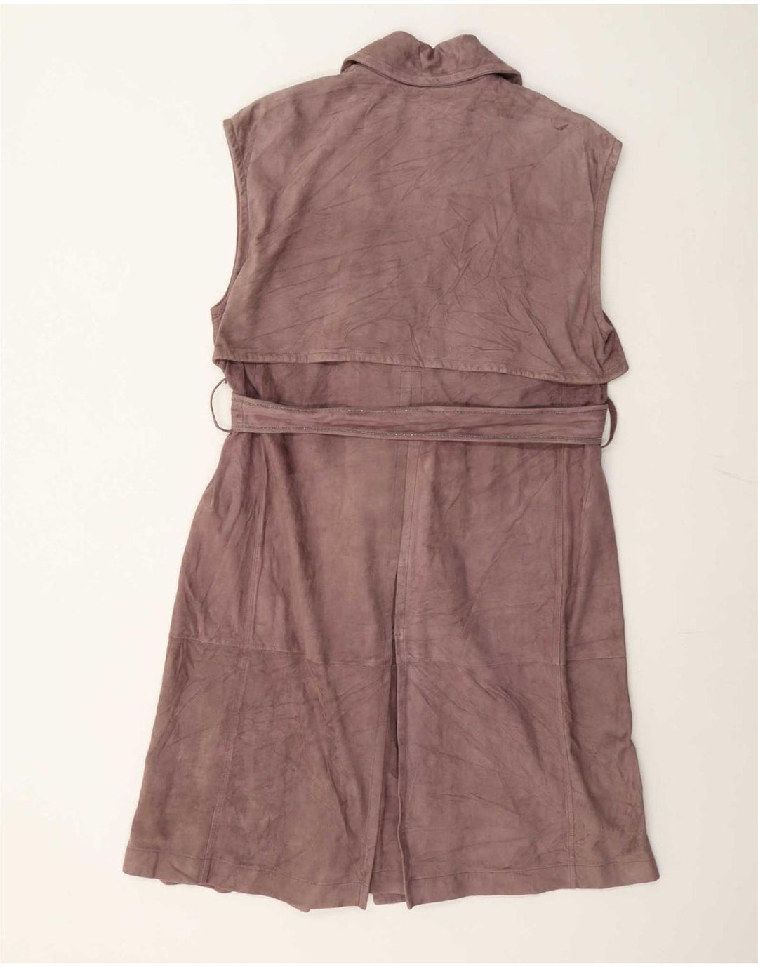 Brunello Cucinelli Damen Ärmelloser Wildleder-Trenchcoat IT 42 Mittelbraun