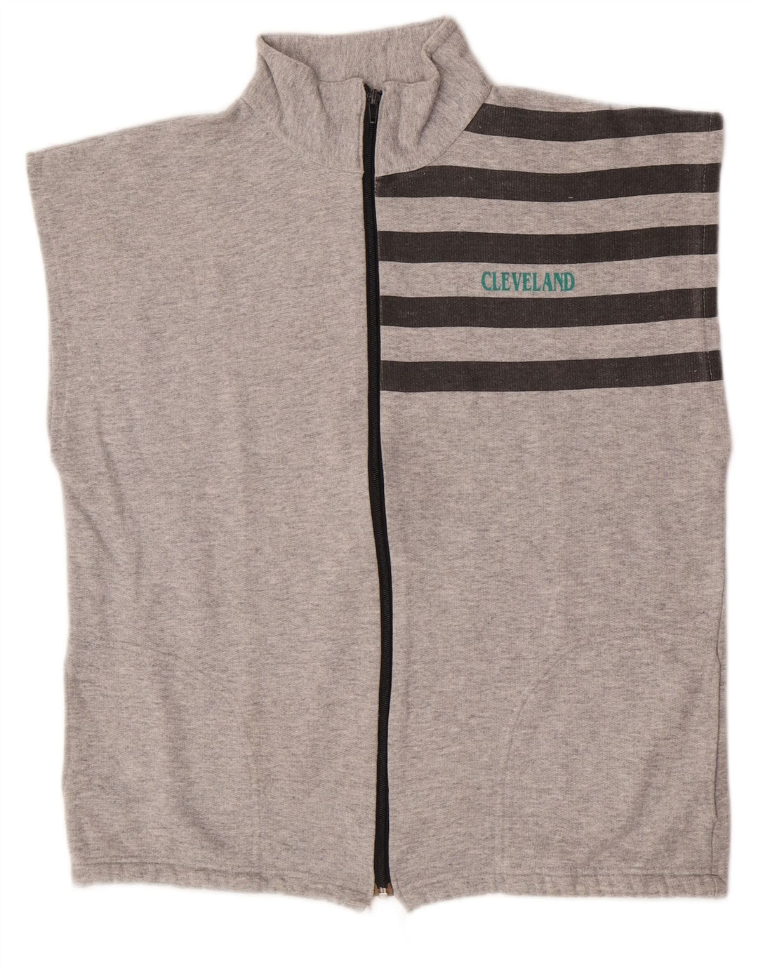 Ärmellose Trainingsjacke für Herren im Vintage-Stil, mittelgrau gestreift