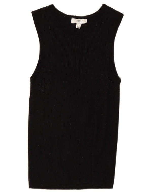 Marks & Spencer Damen Weste Top UK 16 Large Schwarz Viskose