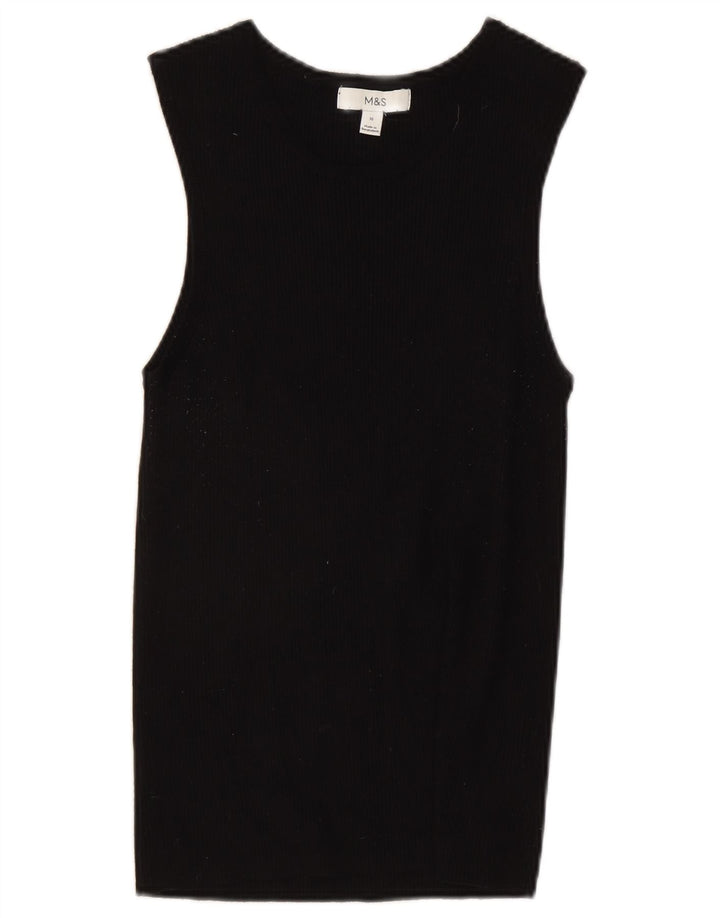Marks & Spencer Damen Weste Top UK 16 Large Schwarz Viskose
