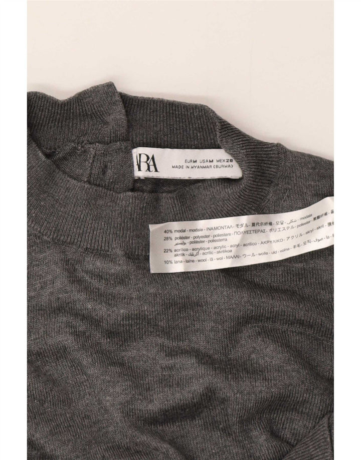 Zara Damen-Pullover mit Rollkragen, Gr. 14, Mittelgrau, Modal