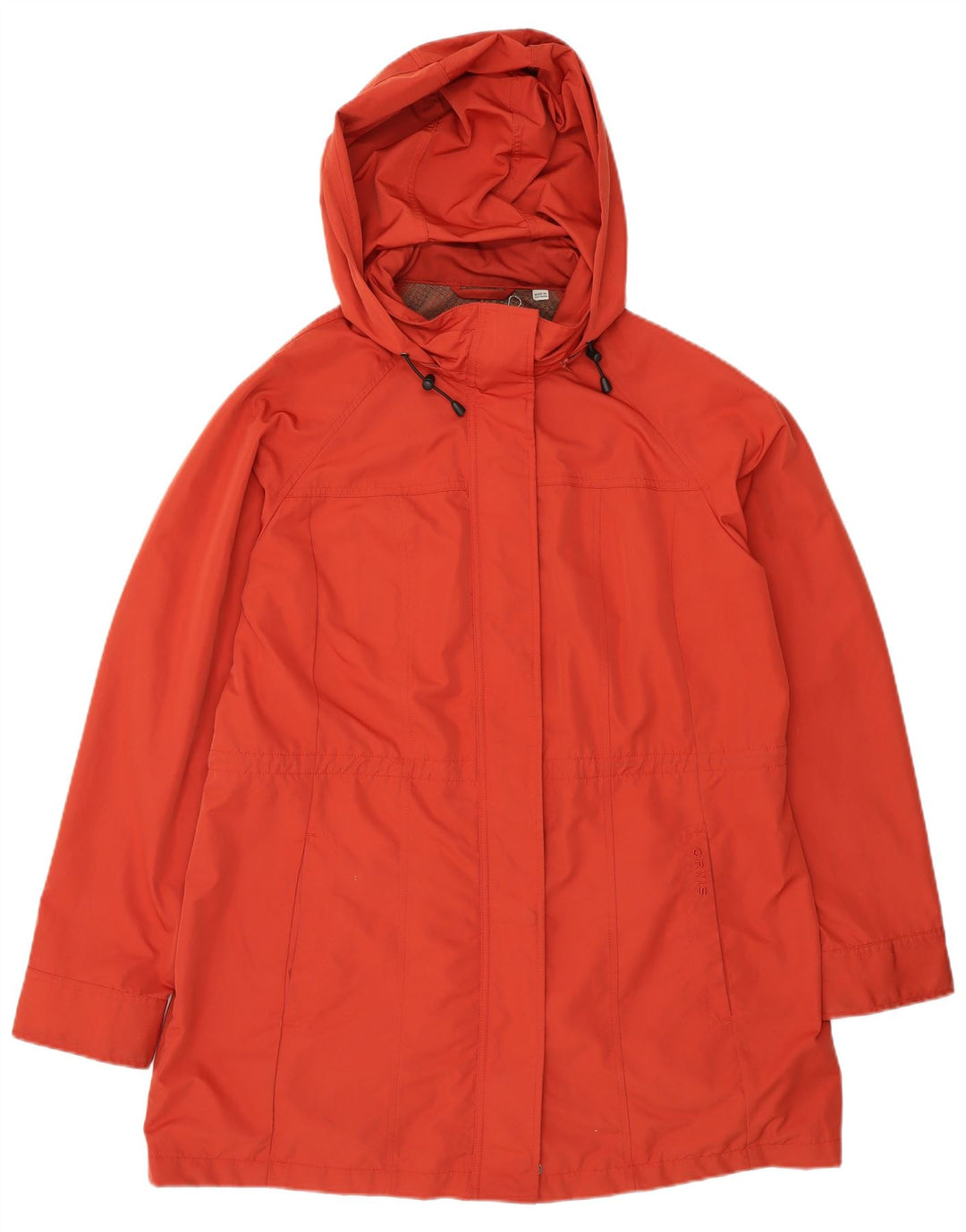 ORVIS Damen-Regenmantel mit Kapuze, UK 16, Größe L, Orange, Polyester
