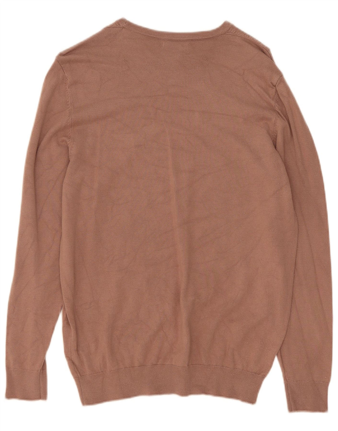 Zara Herren-Pullover mit U-Boot-Ausschnitt, kleine beige Viskose