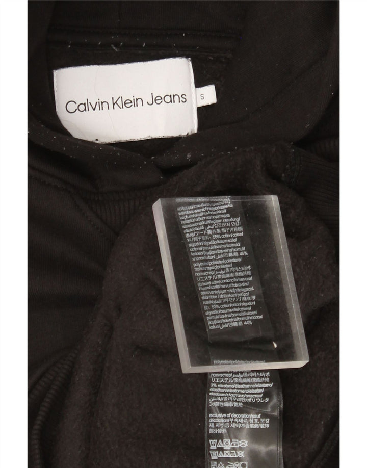 CALVIN KLEIN JEANS Damen Übergroßer Kapuzenpullover UK 10 Small Schwarz