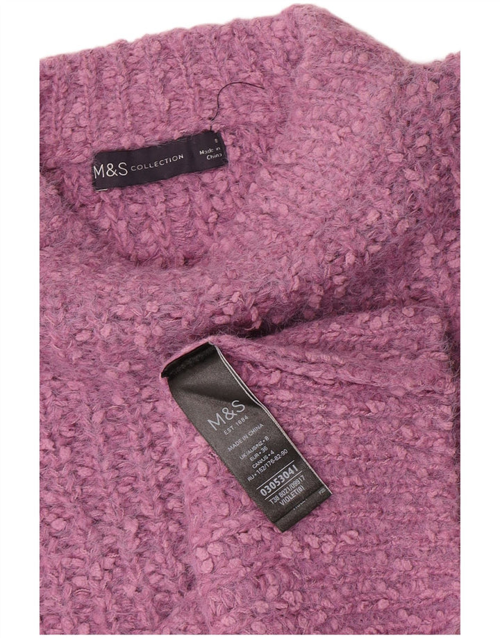 Marks & Spencer Damen-Pullover mit U-Boot-Ausschnitt, Gr. 8, Lila, Polyester