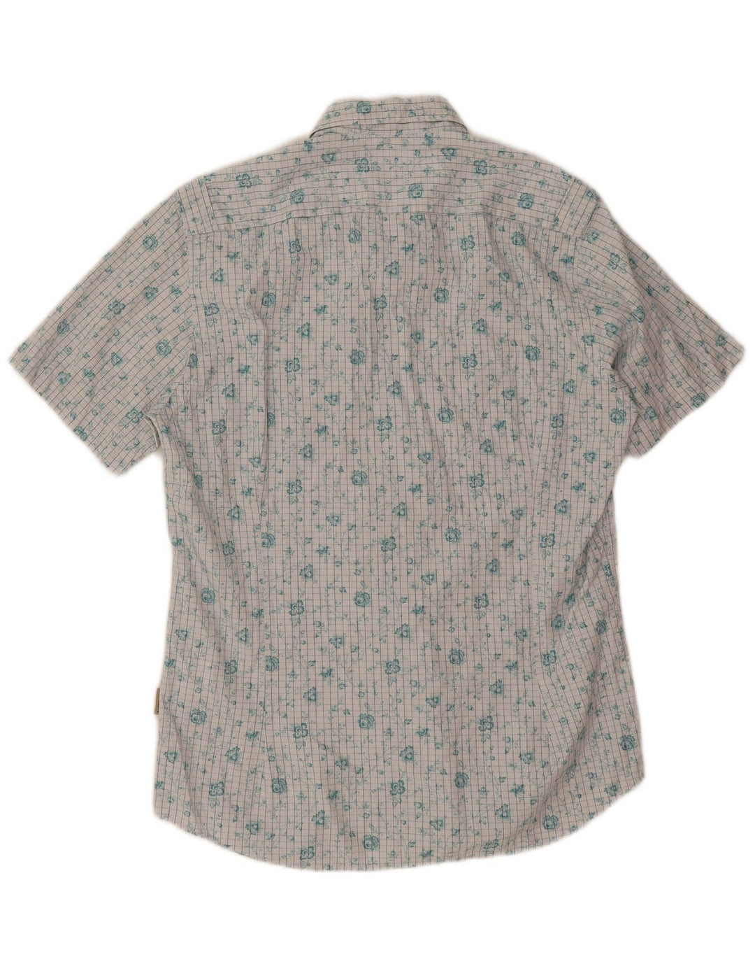 Ted Baker Herren-Kurzarmhemd, Größe 3, mittelweiß, geblümt, Baumwolle