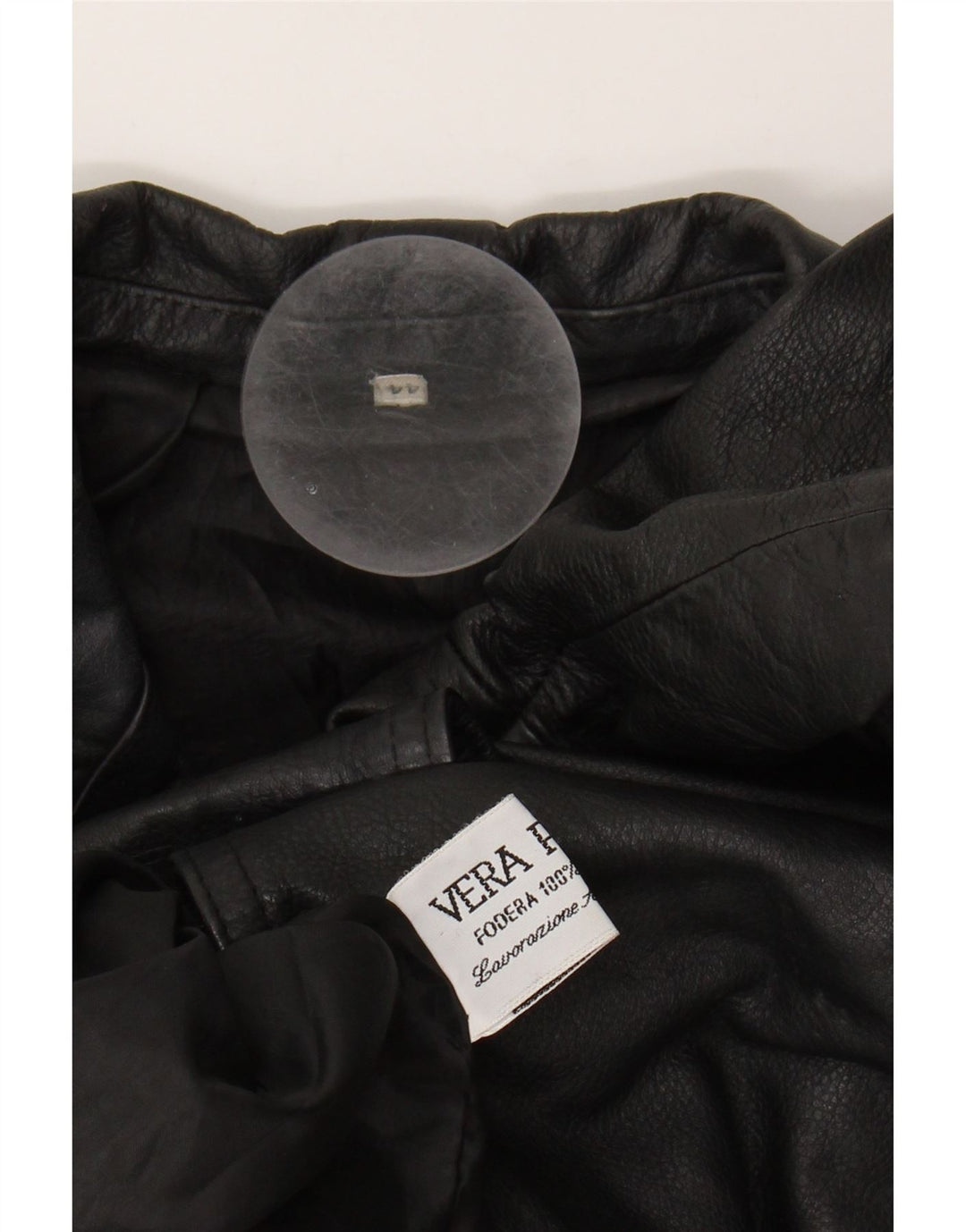 VINTAGE Womens Leather Jacket IT 44 Medium Black Leather