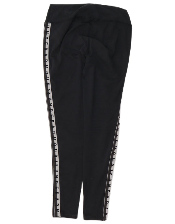 UNDER ARMOUR Damen Heat Gear Leggings UK 12 Mittelschwarz Farbblock