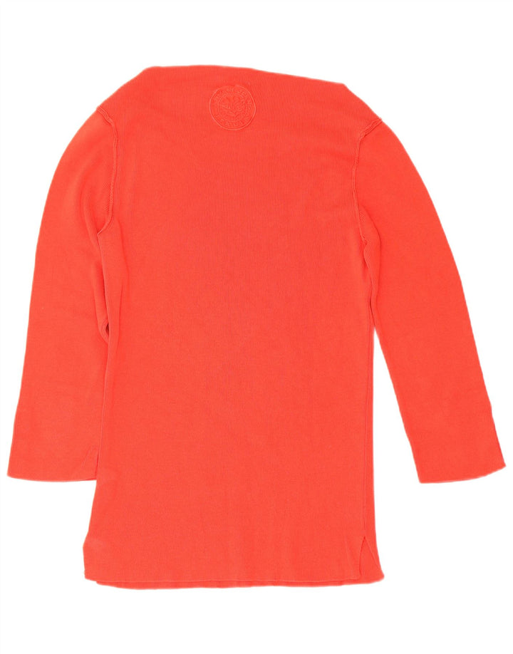 Armani Damen-Top, 3/4-Ärmel, UK-Größe 12, mittelrote Baumwolle