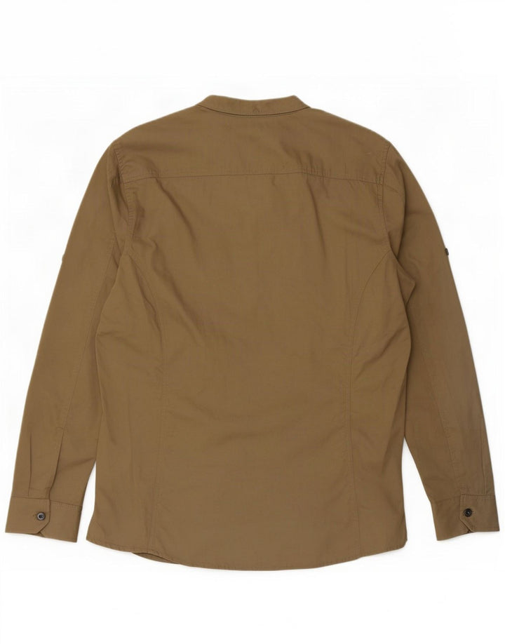 Vintage Herren Militärhemd Große Beige Baumwolle