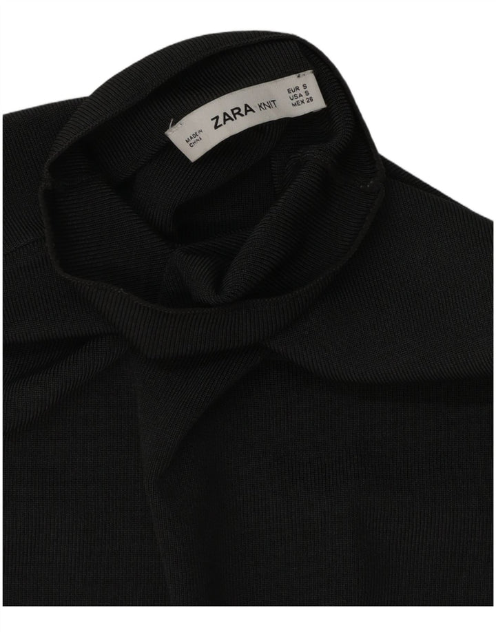 Zara Damen Ärmelloses Strick-Crop-Top UK 10 Small Grau