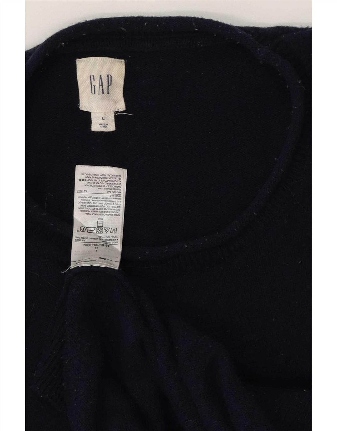 Gap Herren-Pullover mit Rundhalsausschnitt, groß, marineblaue Merinowolle