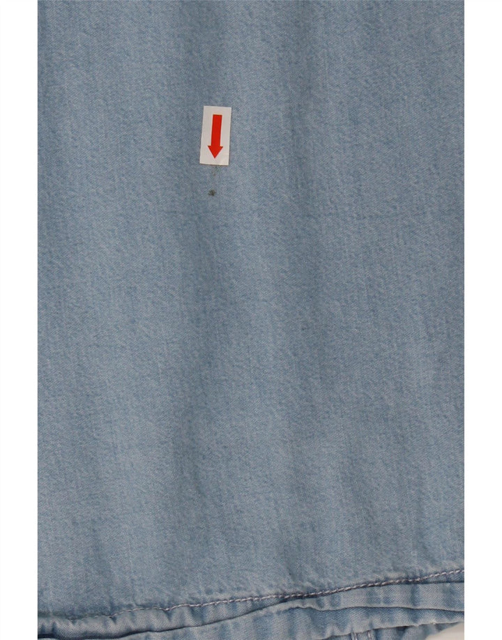 MARKS & SPENCER Damen Denim-Blusenoberteil UK 20 2XL Blaues Lyocell