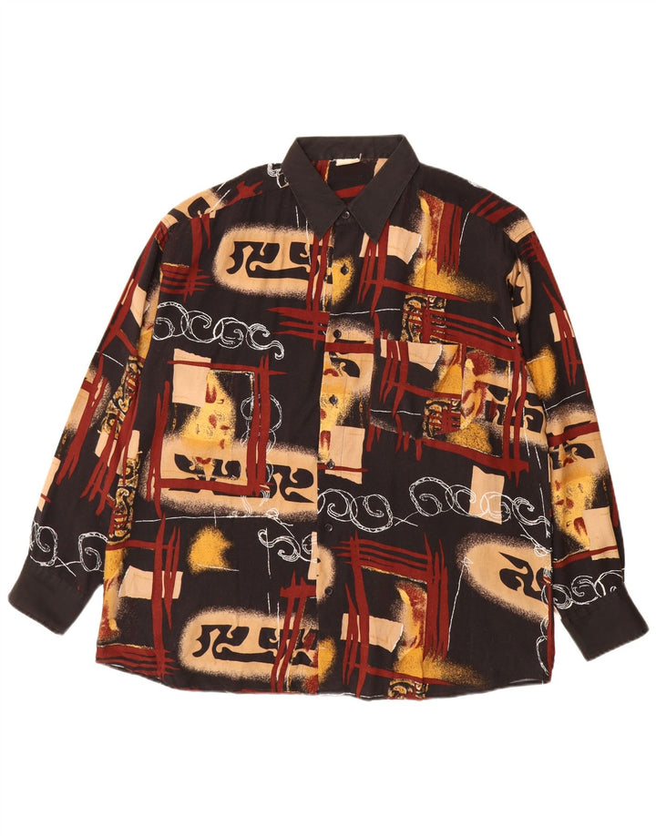 VINTAGE Herren Hemd mit abstraktem Muster XL Mehrfarbig