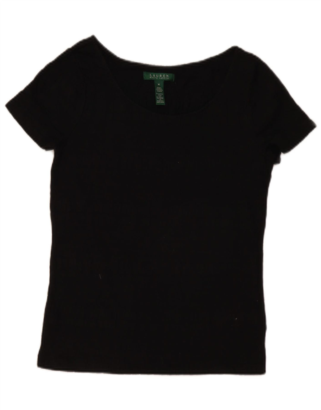 RALPH LAUREN Damen Blusenoberteil UK 12 Mittelschwarze Baumwolle