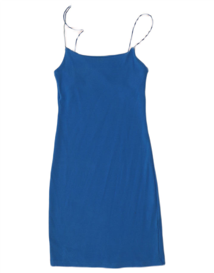 Zara Damen Sommerkleid UK 12 Mittelblau