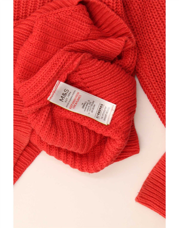 Marks & Spencer Herren-Pullover mit Rundhalsausschnitt, Größe S, rote Baumwolle