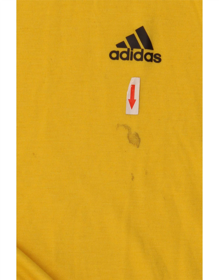 Adidas Herren Climalite T-Shirt Top Large Gelb Polyester