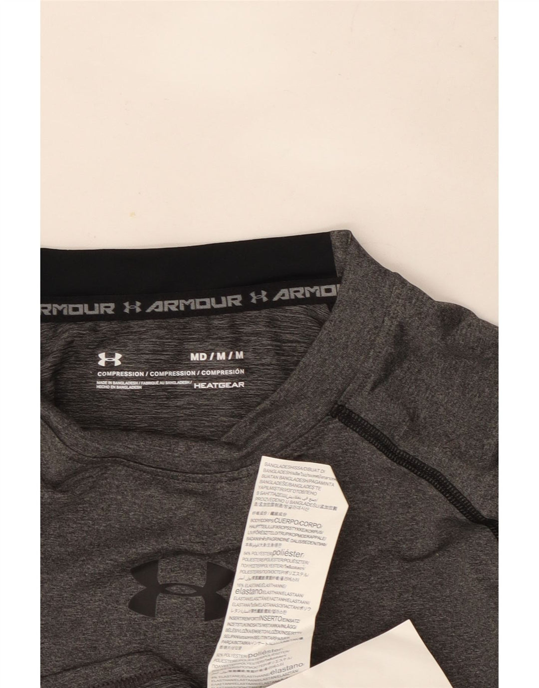 Under Armour Herren Heat Gear Top Langarm Mittelgrau Farbblock