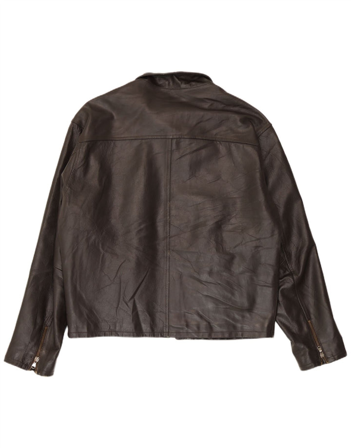 John Roose Herren Lederjacke UK 42 XL Braun
