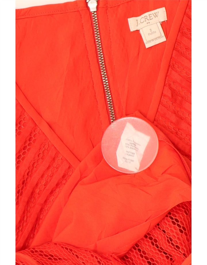J. Crew Damen Ärmelloses A-Linien-Kleid US 2 XS Rotes Polyester
