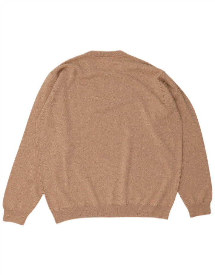 Lacoste Herren-Pullover mit Rundhalsausschnitt, Größe 8 3XL, braune Wolle