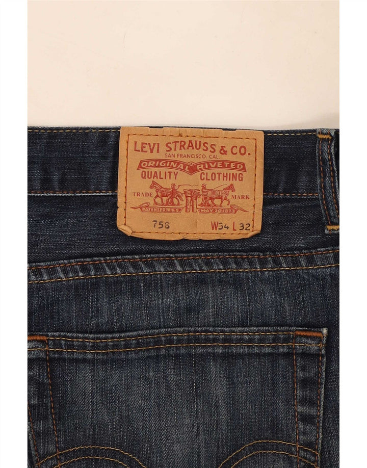 Levi's Herren 758 Bootcut Jeans W34 L30 Blaue Baumwolle