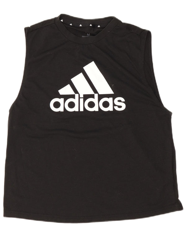 Adidas Damen Graphic Vest Top UK 14 Mittelschwarzes Polyester