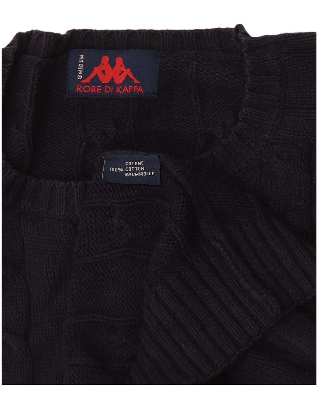 Kappa Herren-Pullover mit Rundhalsausschnitt, mittlere marineblaue Baumwolle