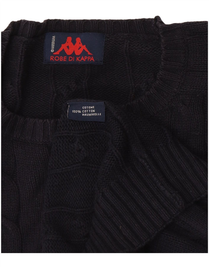 Kappa Herren-Pullover mit Rundhalsausschnitt, mittlere marineblaue Baumwolle