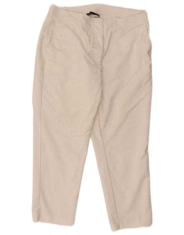 Marks & Spencer Womens High Waist Capri Trousers UK 14 Large W32 L23 White