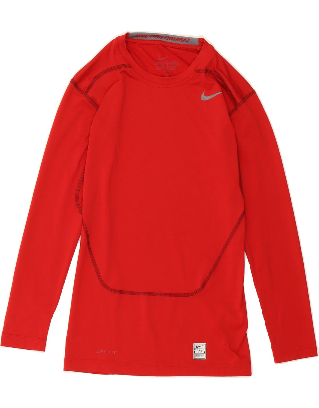 NIKE Mens Dri Fit Top Long Sleeve Small Red Polyester Vintage Nike and Second-Hand Nike from Messina Hembry 