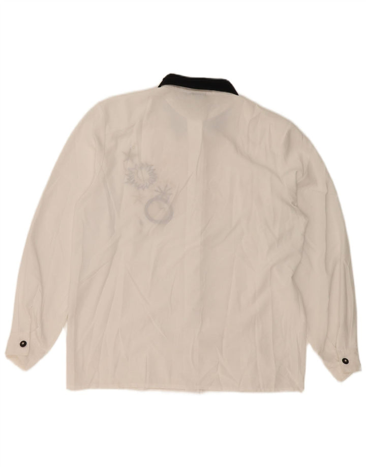 Yessica Womens Graphic Shirt EU 40 Mittelweißes geometrisches Polyester