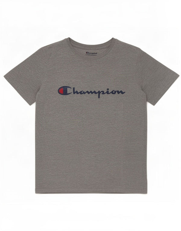 Champion Damen Grafik-T-Shirt-Oberteil UK 14 Large Graue Baumwolle