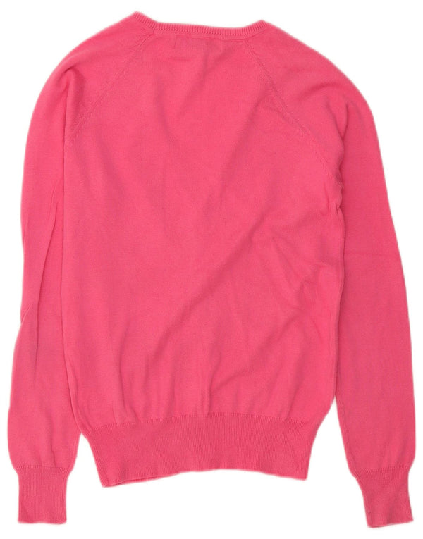 Zara Damen-Cardigan-Pullover UK 10 Small Rosa Baumwolle