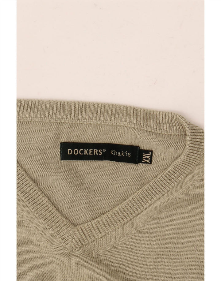 Dockers Herren Khakis V-Ausschnitt Pullover Pullover 2XL Khaki