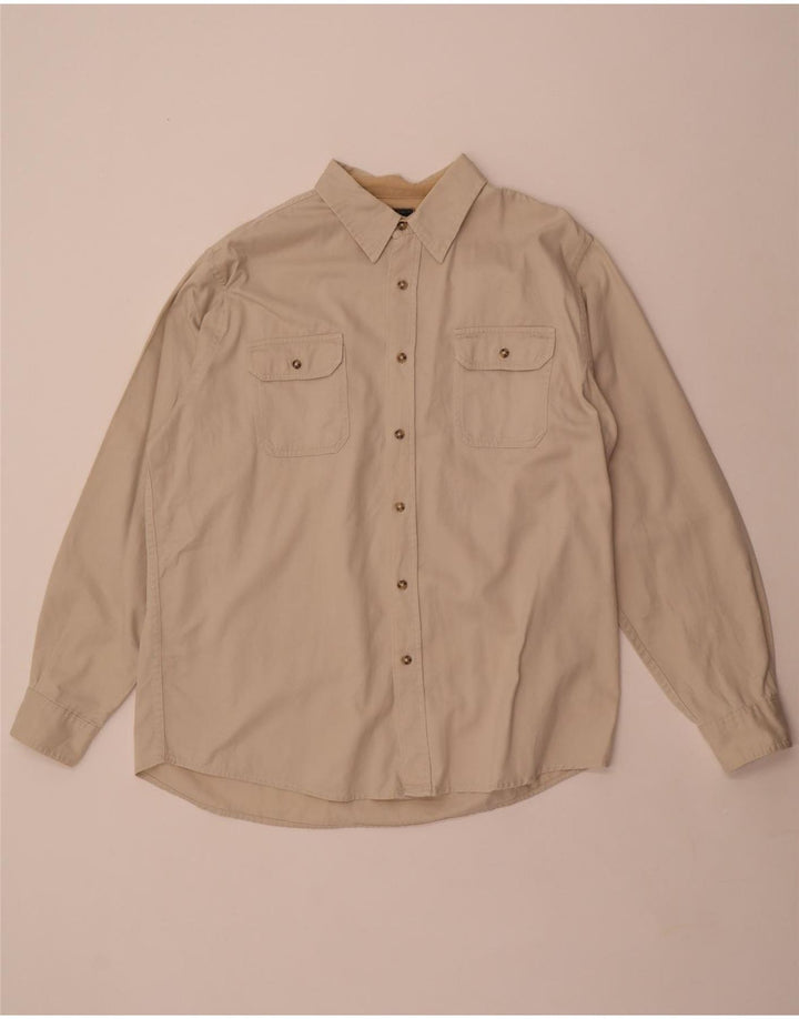 Wrangler Herrenhemd, groß, cremefarbene Baumwolle