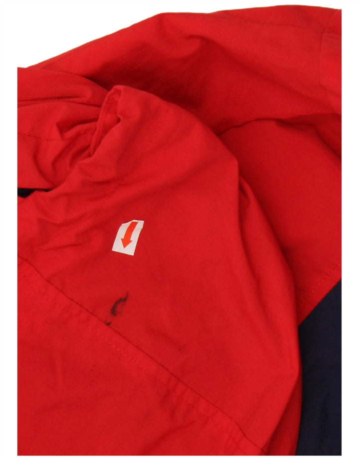 FILA Herren-Regenjacke mit Kapuze, UK 40, groß, blaues Colourblock-Polyamid
