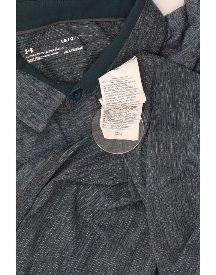 Under Armour Herren Heat Gear Poloshirt, großes, blau meliertes Polyester